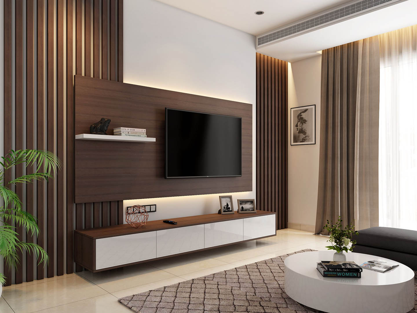 contoh deko ruang tv rumah moden