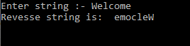 Write a program in c# to reverse a String.