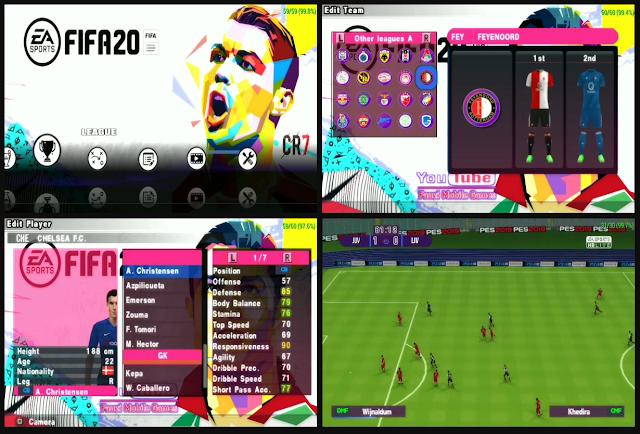 Download PES 2020 PSP Mod FIFA 20 Best HD Camera PS4