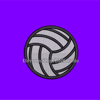 Volleyball Applique Embroidery Design