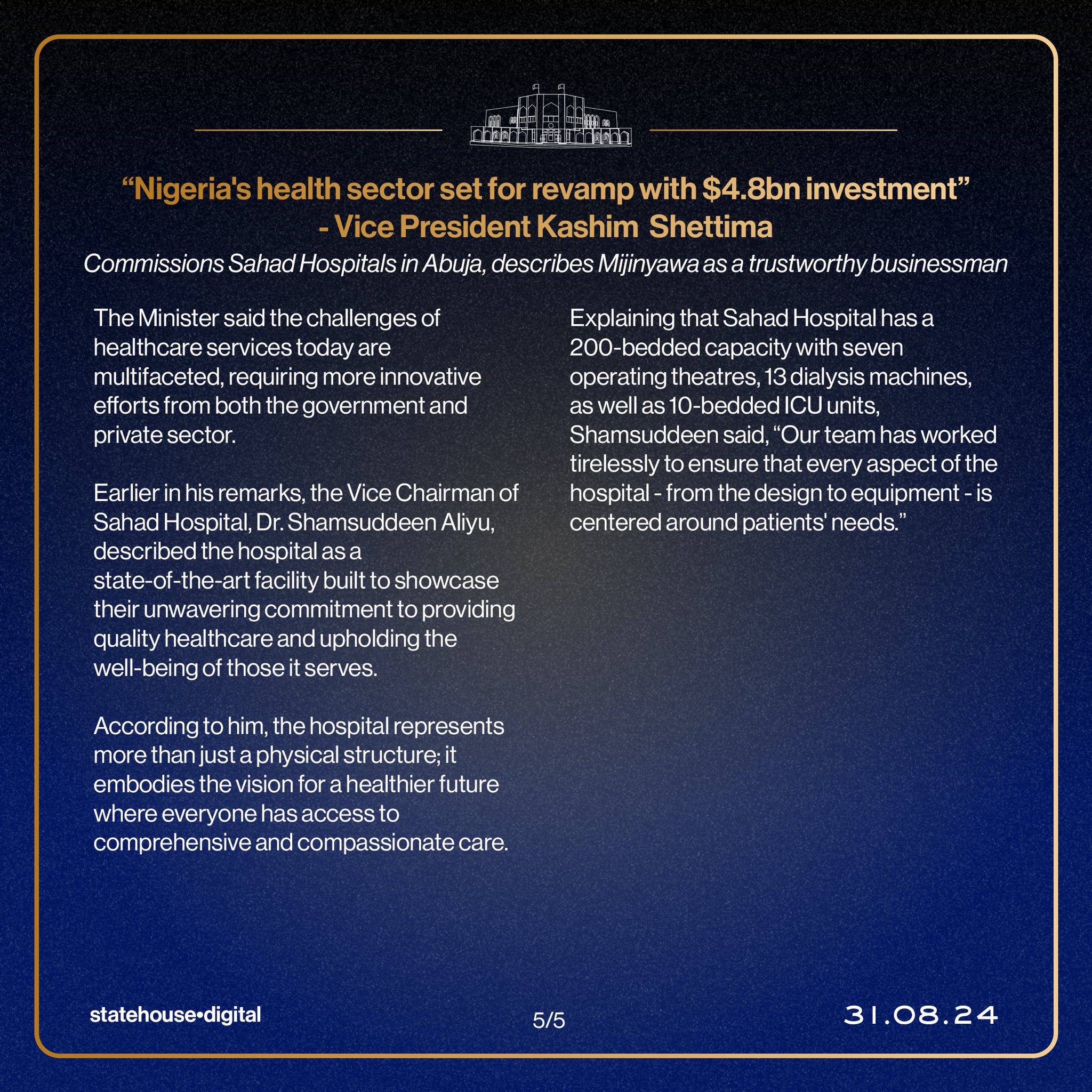 "Nigeria's health sector set for revamp with $4.8 bn investment"