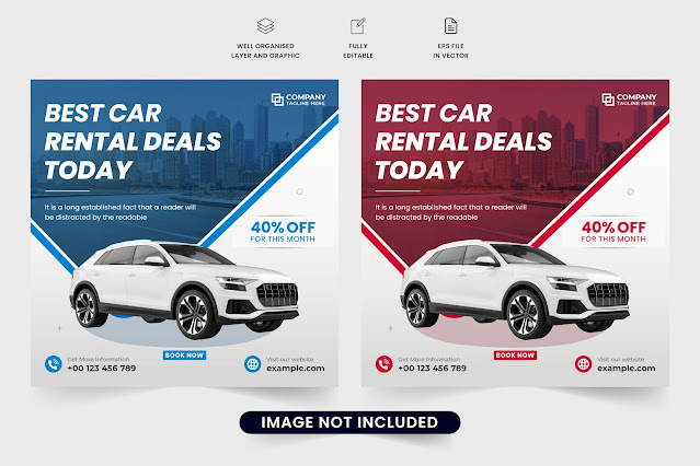 Car rental advertisement web banner free download