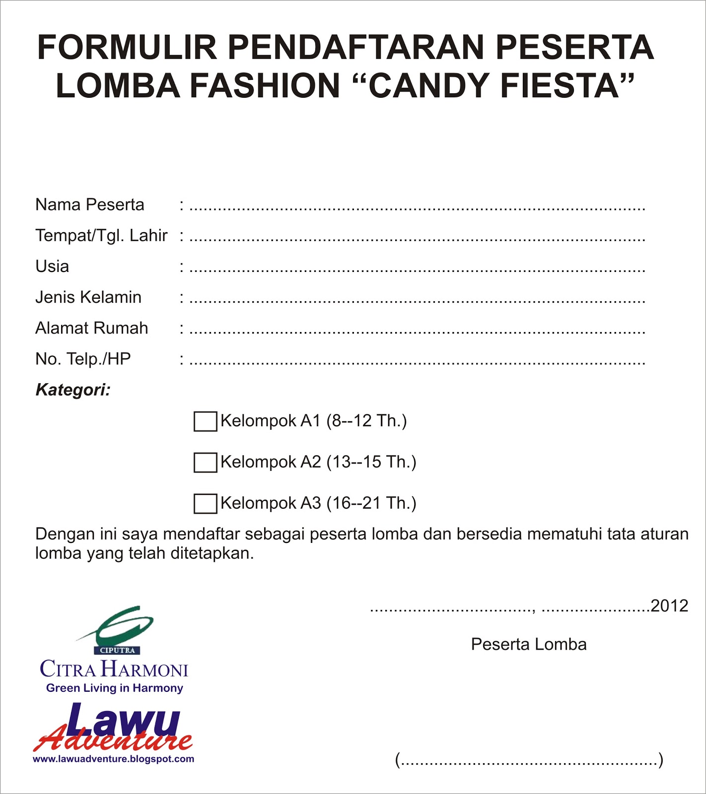 Lawu Adventure: Lomba Fashion Citra Harmoni, 11 November 2012