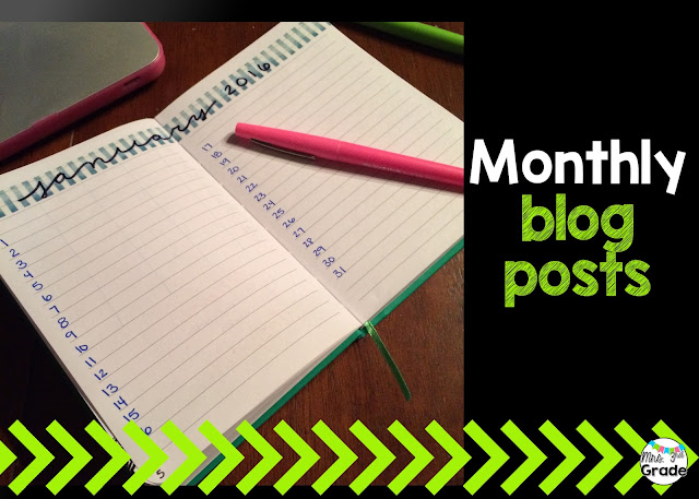 Looking at all of your blog posts for the month is a great way to see what your month will look like and what you need to work on