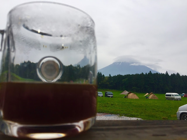 初ハーレーキャンプツーリングでのモーニングコーヒーとモーニング富士山