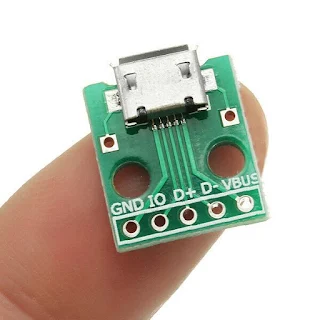 PCB Micro USB To Dip Female Socket B Type Microphone 5P Patch To Dip 2.54mm 5pcs hown-store