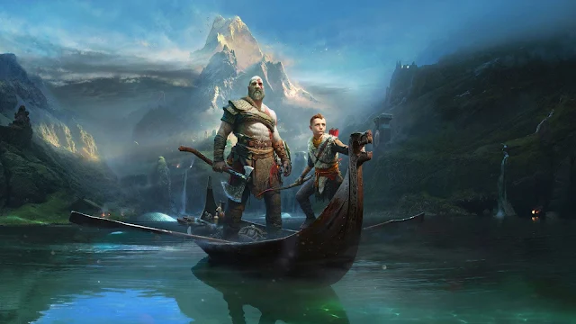 God of War Kratos and Atreus Games wallpaper.