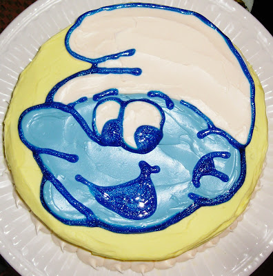Smurf Birthday Cake on Smurf Cake