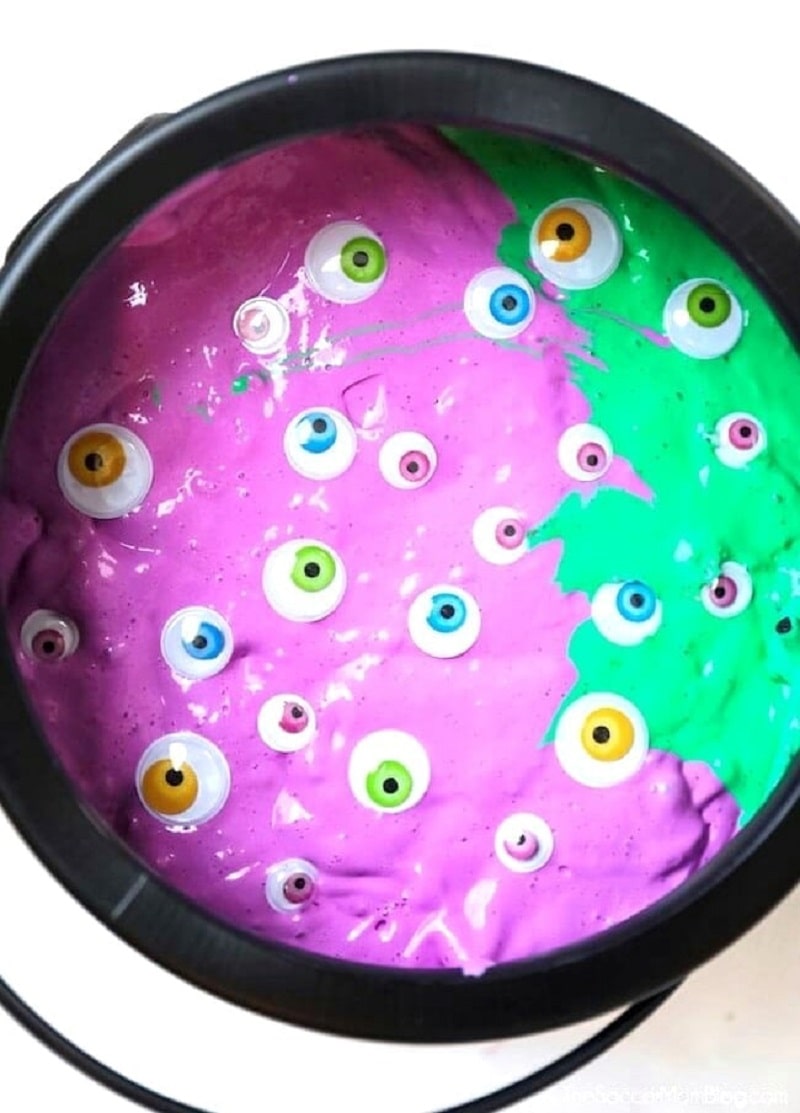 purple and green eyeball witches brew slime