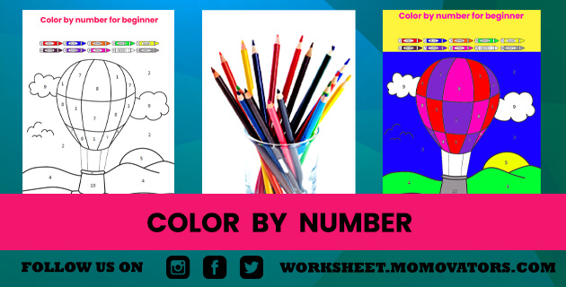 color by number, hot air balloon color by number, free printable color by number,  hot air balloon color by number preschool, free printable color by number, color by number worksheets, coloring activity @momovators