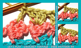 free crochet patterns, how to crochet, vintage crochet, sideways stitch,