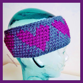 free crochet patterns, how to crochet, headbands, headwear, hearts, tapestry crochet,