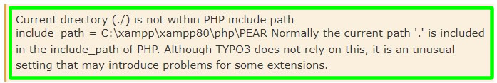typo3 installation error current directory is not within php include_path