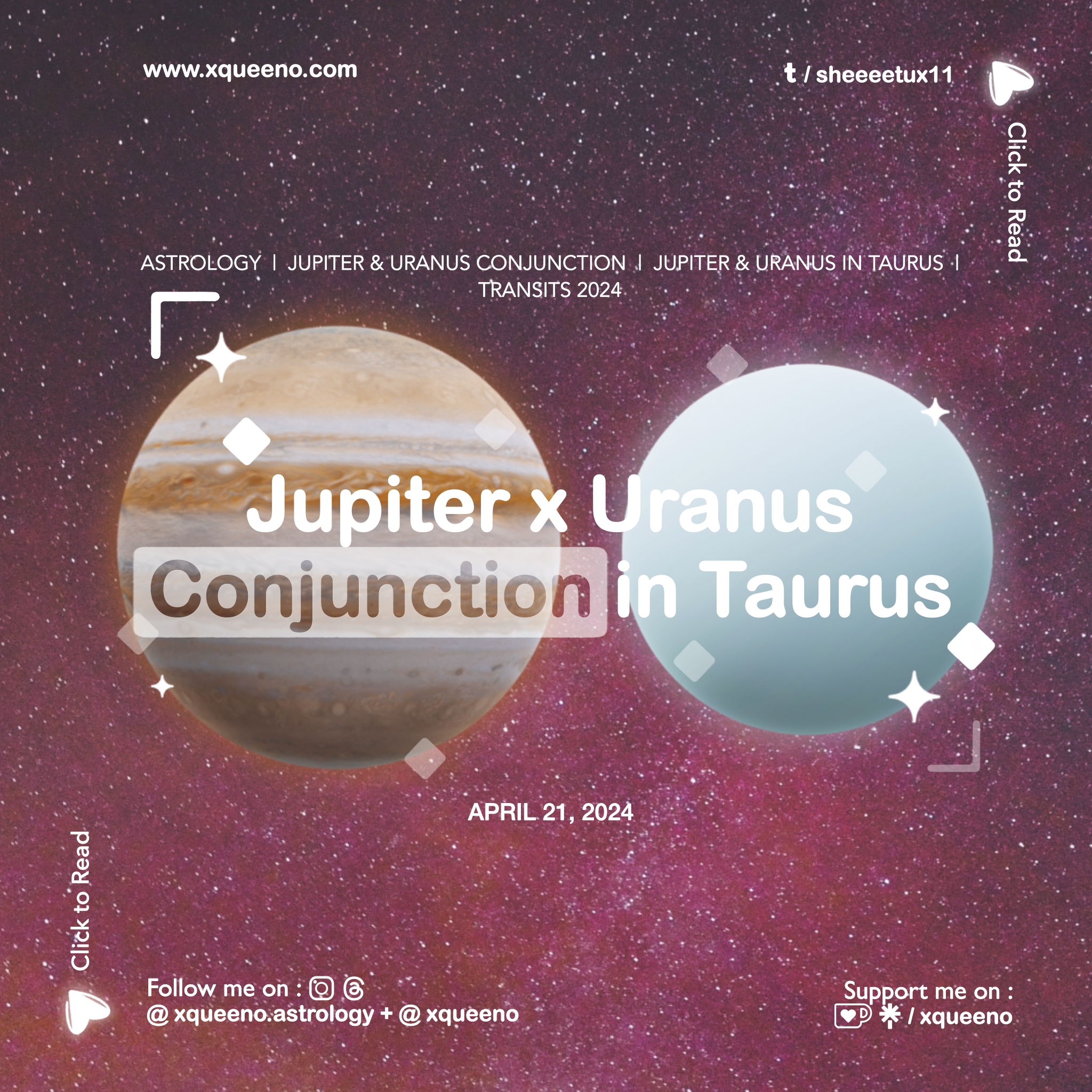 The Mighty Conjunction of Jupiter & Uranus in Taurus April 21, 2024 Transit Astrology