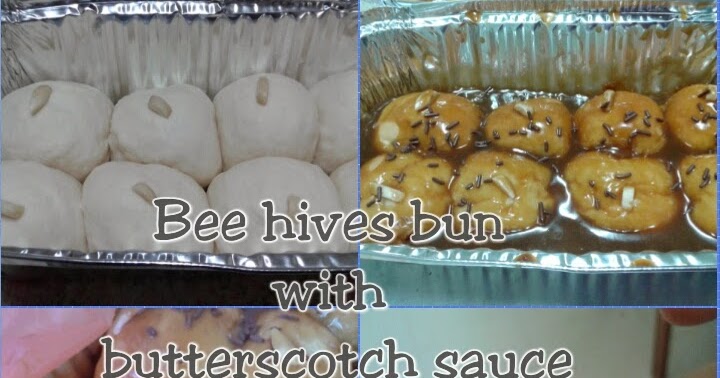 Roti Bun Sarang Lebah (Bee Hives Bun) dengan sos 