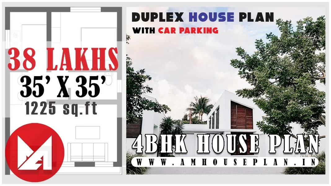 35 x 35 Best 4bhk Duplex House Plan with Price