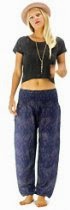 <br />Tori Wear Women's Smocked Waist Baggy Bohemian Harem Pants - Just Paisley