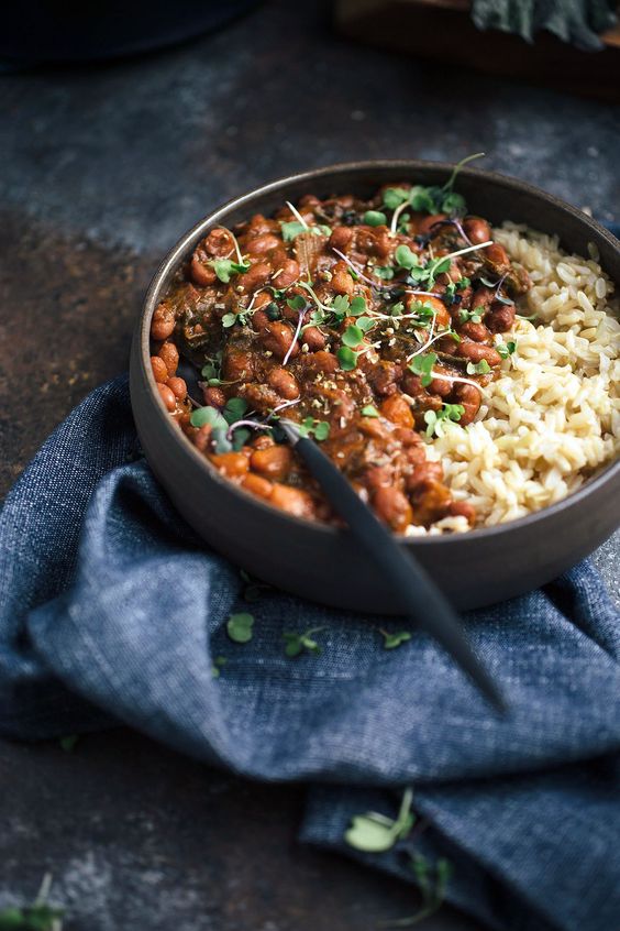 This Vegetarian Red Beans & Rice recipe is loaded with vegetables that cook down with the beans so they end up melt-in-your-mouth tender and packed with flavor. / Recipe adapted from Guy Ferrari's