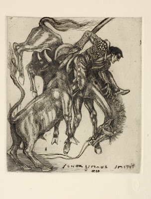 bullfighting etching