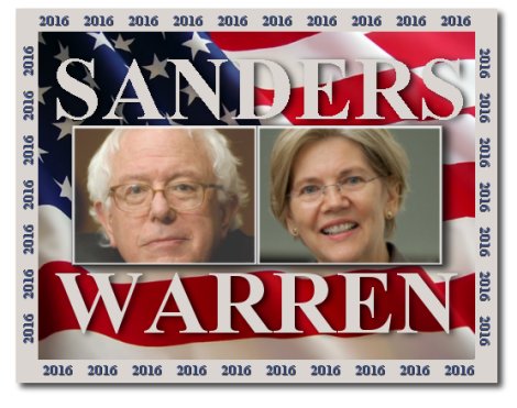 Elizabeth Warren and Bernie Sanders in 2016