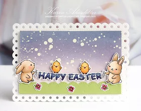 Sunny Studio Stamps: Chubby Bunny Frilly Frames Stitched Scallop Dies Easter And Spring Cards by Karin Akesdotter