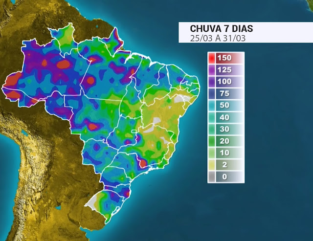 Chuvas brasil 27 a 31 de março 2016 