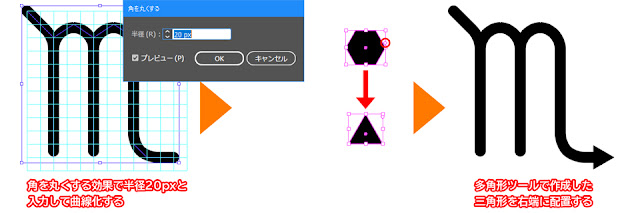 さそり座マークの描き方2