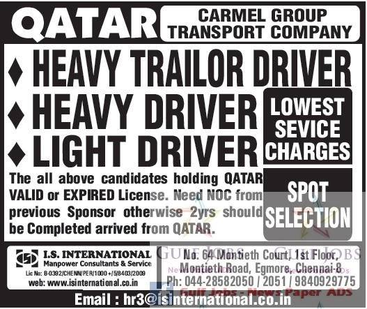 Qatar & Bahrain job vacanies