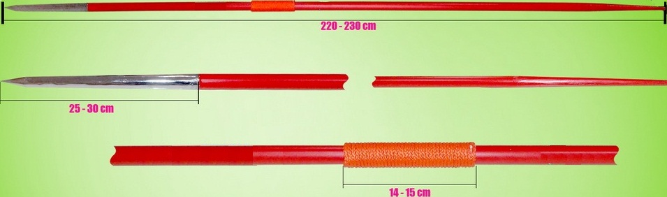 Ukuran Tongkat Lempar Lembing  ATURAN PERMAINAN