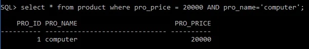 Use of  AND  operator