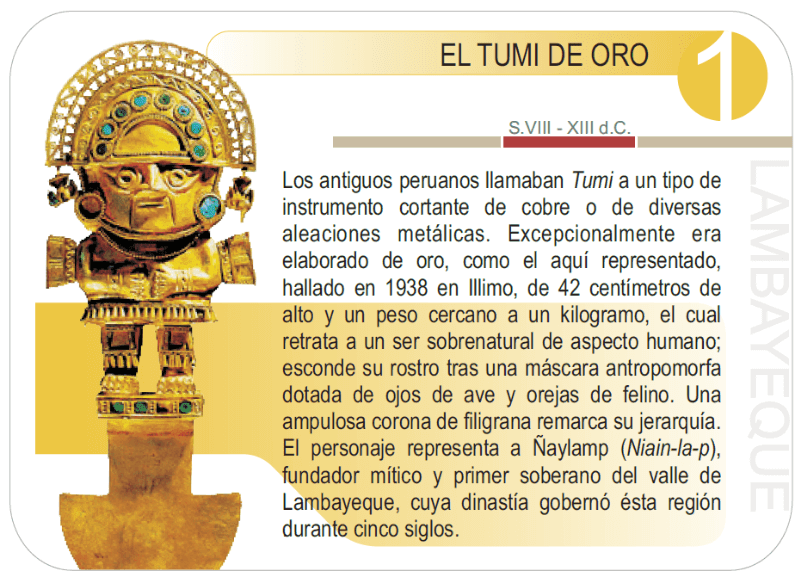 sticker tumi de oro, riqueza y orgullo del peru