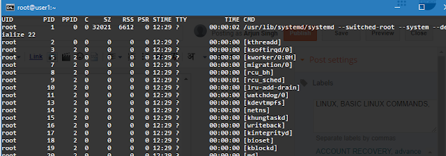 how to monitor system in Linux with PS commands