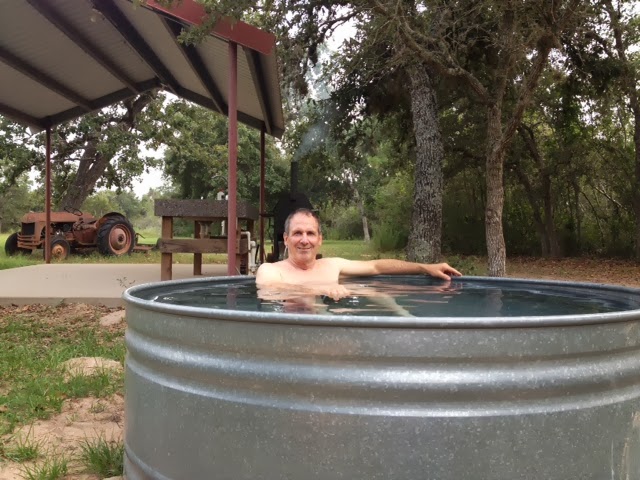 Water trough hot tub