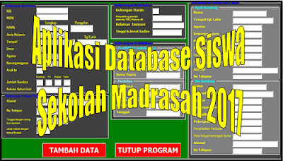 Aplikasi Database Siswa Sekolah Madrasah 2017