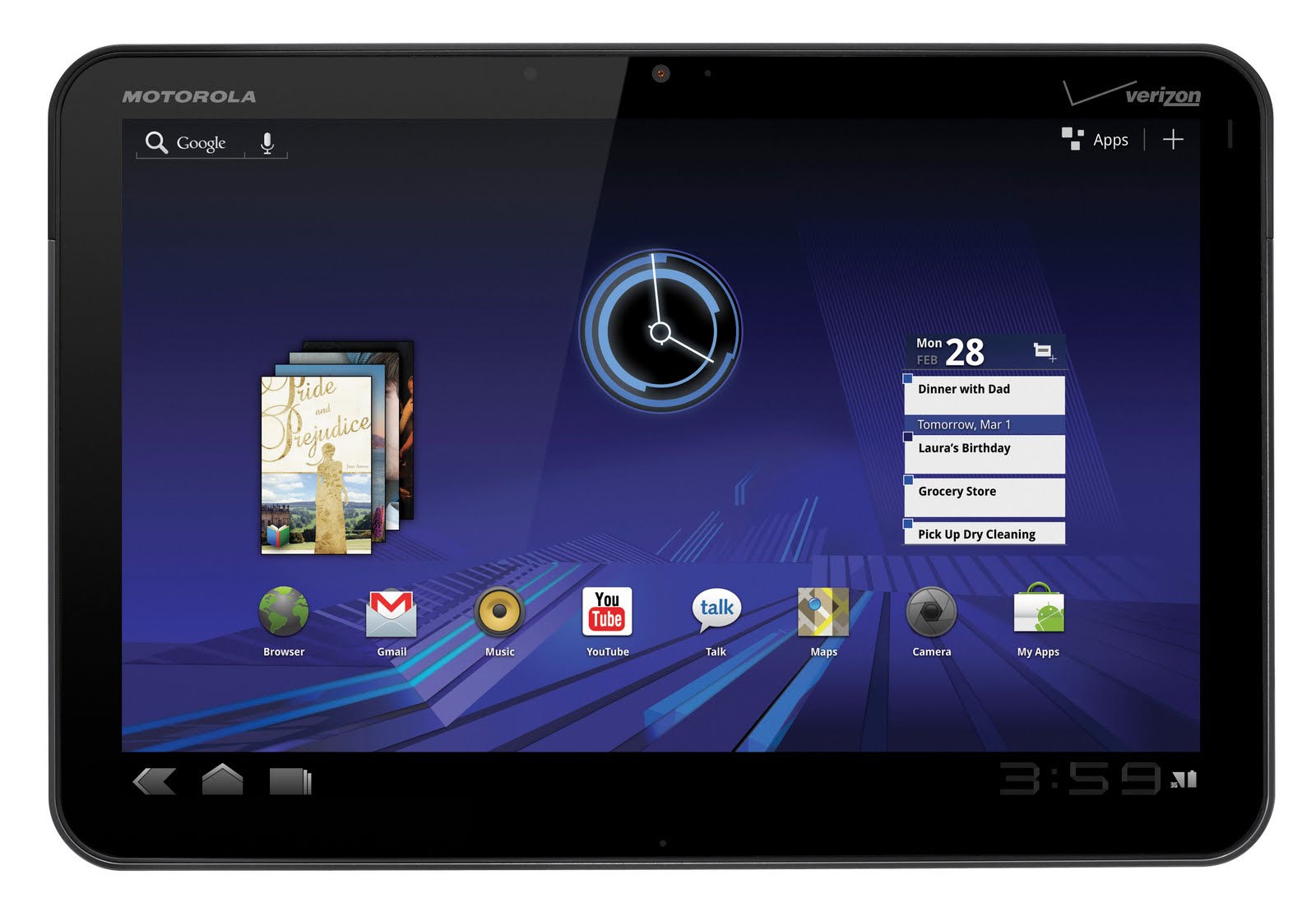 MOTOROLA XOOM Android Tablet Technical Specs | Photography 