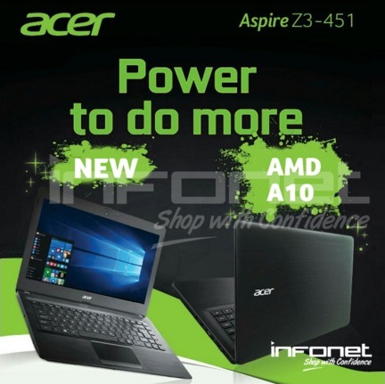 Harga Laptop Acer Aspire Z3-451 Tahun 2017 Beserta Spesifikasi, Dibekali Processor AMD Quad Core A10 5757M