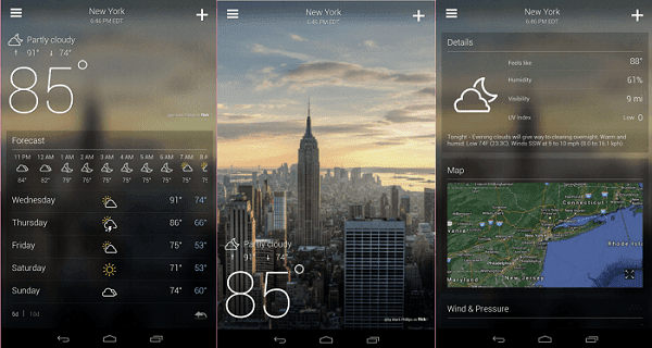 أفضل تطبيقات الطقس والمناخ لهاتف الاندرويد