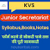 KVS Junior Secretariat Assistant Syllabus, Books,Notes in Hindi