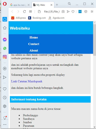 output navbar pada browser kecil