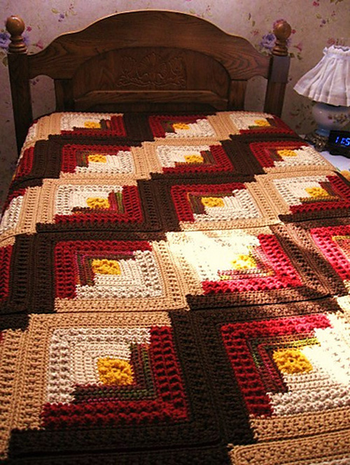 Log Cabin Comfort Throw - Free Pattern 