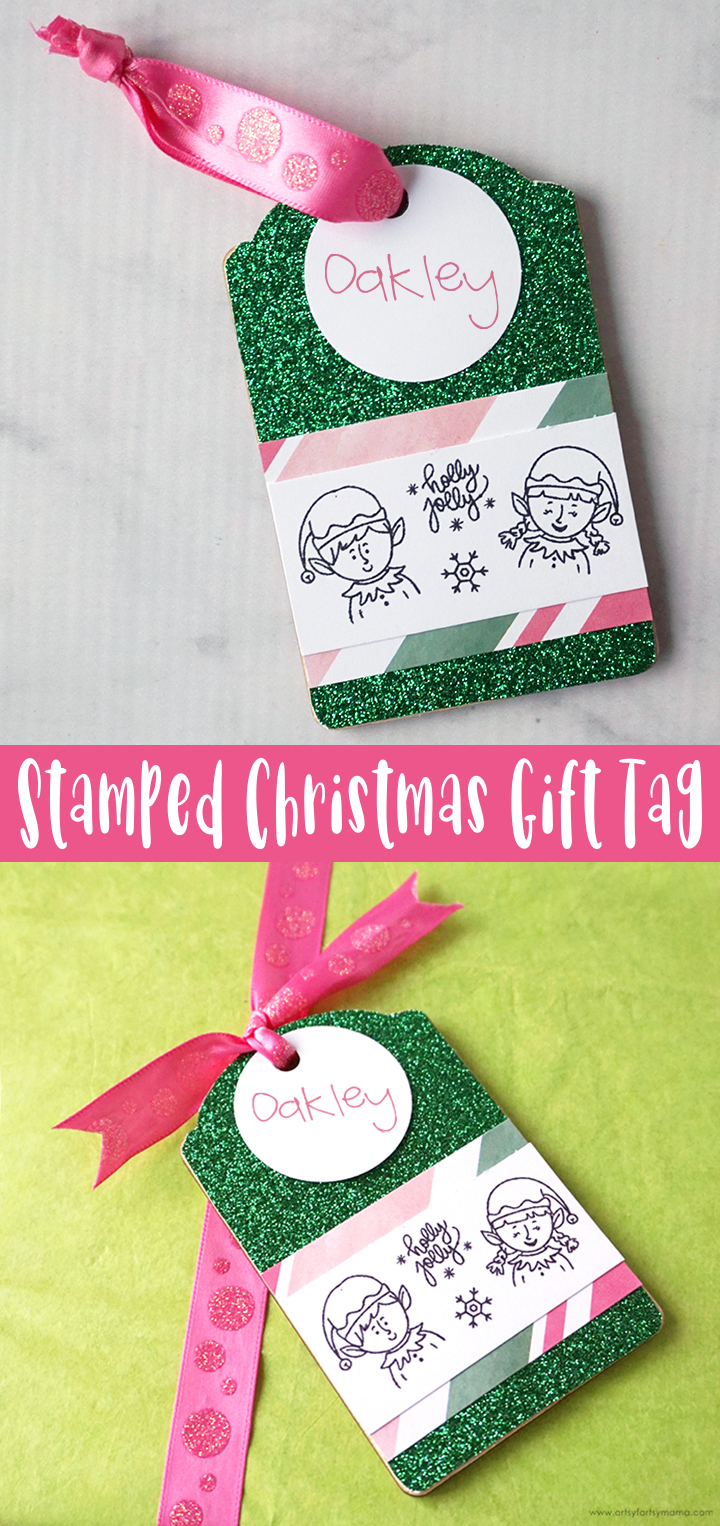 Stamped Christmas Gift Tag