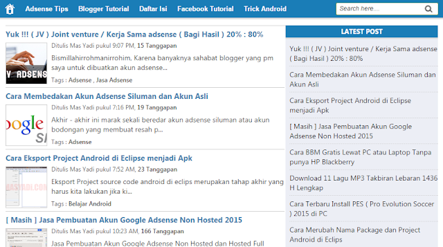 Template Blogger paling laris manis "Simple Sense" Respoinsive Hight CTR 