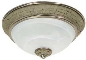 Nuvo 60-2489 2 Light Rockport Milano Es Flush Dome With Alabaster Swirl Glass (Lamp Included) Brushed Nickel