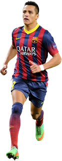 Foto Alexis Sanchez dengan kostum klub FC Barcelona