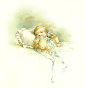 Free Baby Clip Art: Vintage Baby Illustration of Baby on Pillow (ourbabysbook )