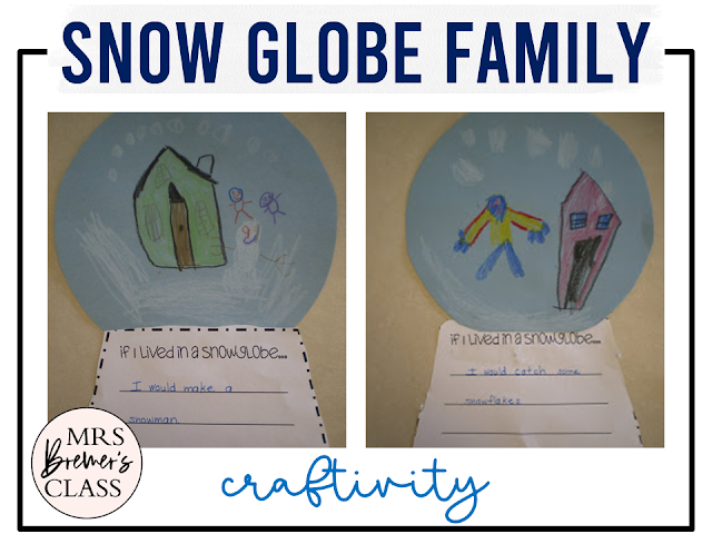 Snow Globe Family book activities unit with literacy printables, reading companion activities, lesson ideas, and a craft for Kindergarten and First Grade