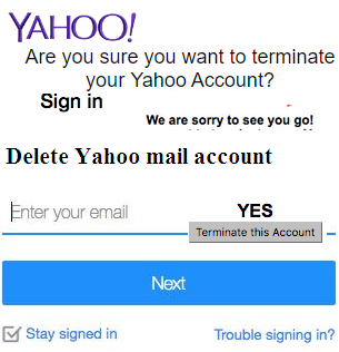 Delete Yahoo! Email Account