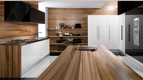 Modern Natural Wood Kitchen Cabinets