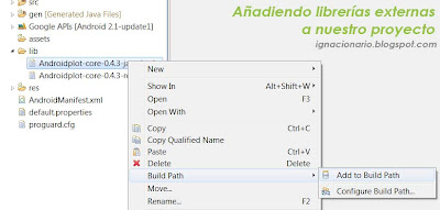 Android (VI): Agregando las librerías al proyecto en Eclipse
