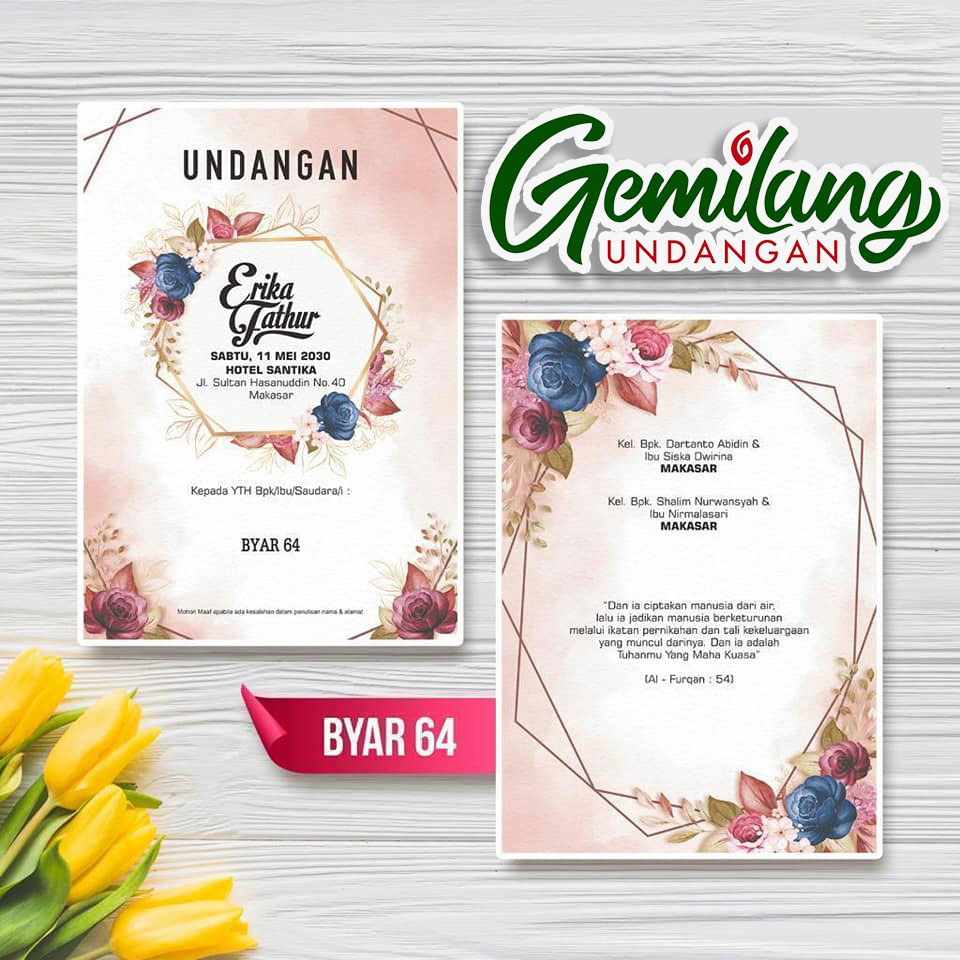 gemilang undangan Distributor Blangko Undangan pernikahan di Lubuk Linggau dengan produk byar 64